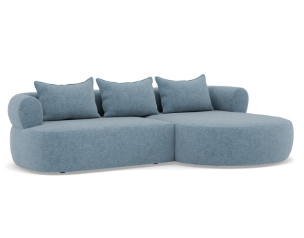 Angela - canapé d'angle droit 4 places en velours texturé