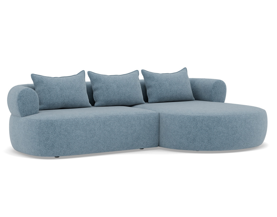 Angela - canapé d'angle droit 4 places en velours texturé