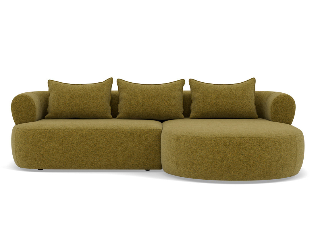 Angela - canapé d'angle droit 4 places en velours texturé