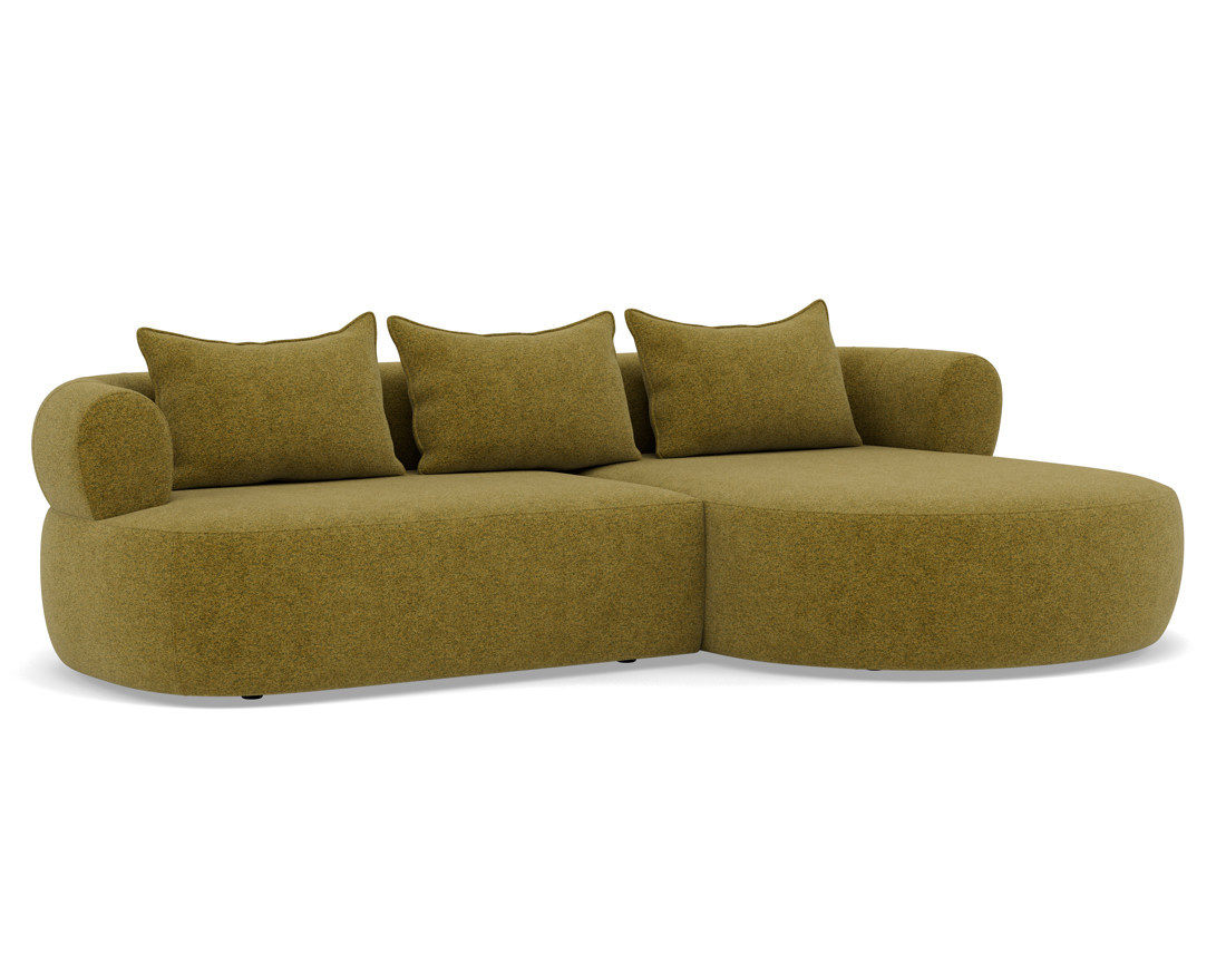 Angela - canapé d'angle droit 4 places en velours texturé