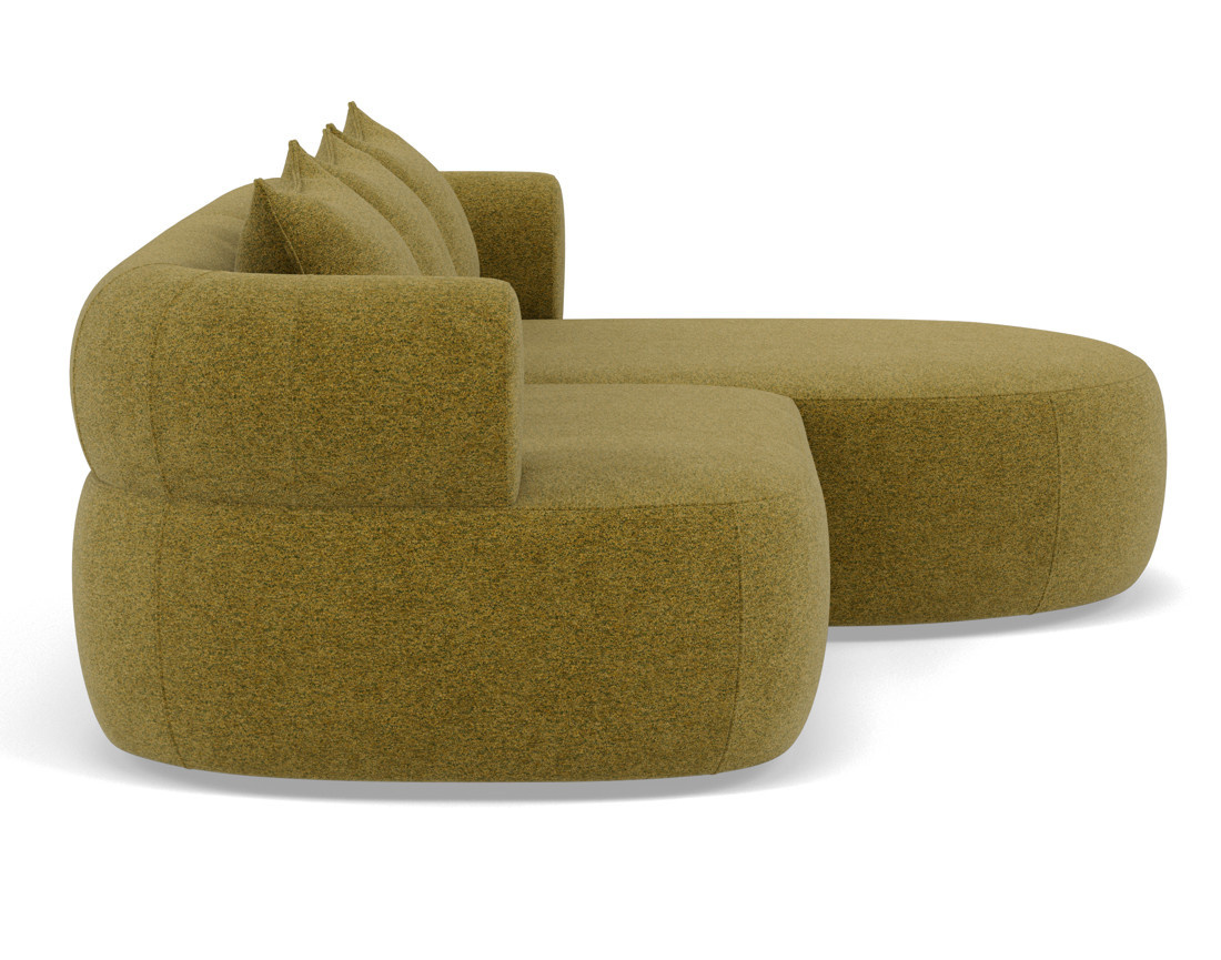 Angela - canapé d'angle droit 4 places en velours texturé