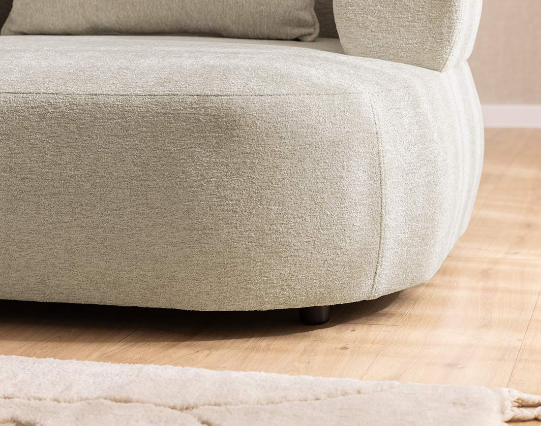 Canapé d'angle gauche 4 places en velours texturé Angela