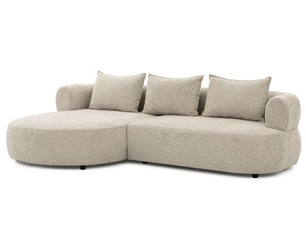 Canapé d'angle gauche 4 places en velours texturé Angela