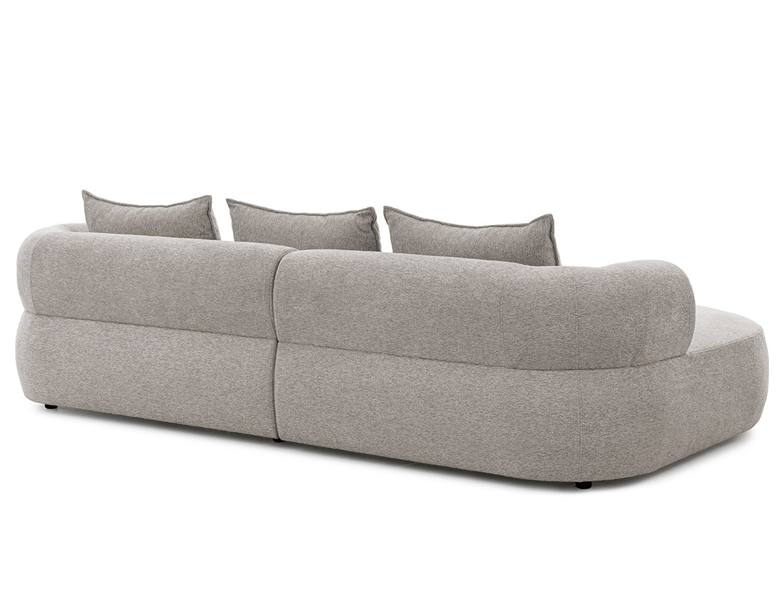 Canapé d'angle gauche 4 places en velours texturé Angela