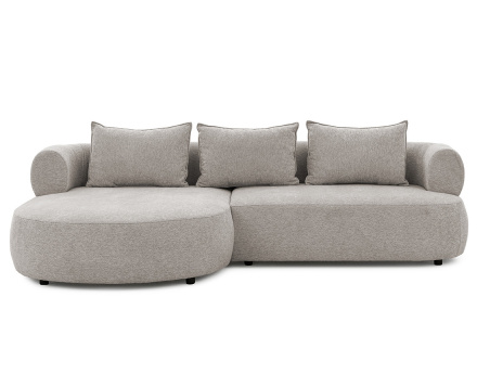 Canapé d'angle gauche 4 places en velours texturé Angela