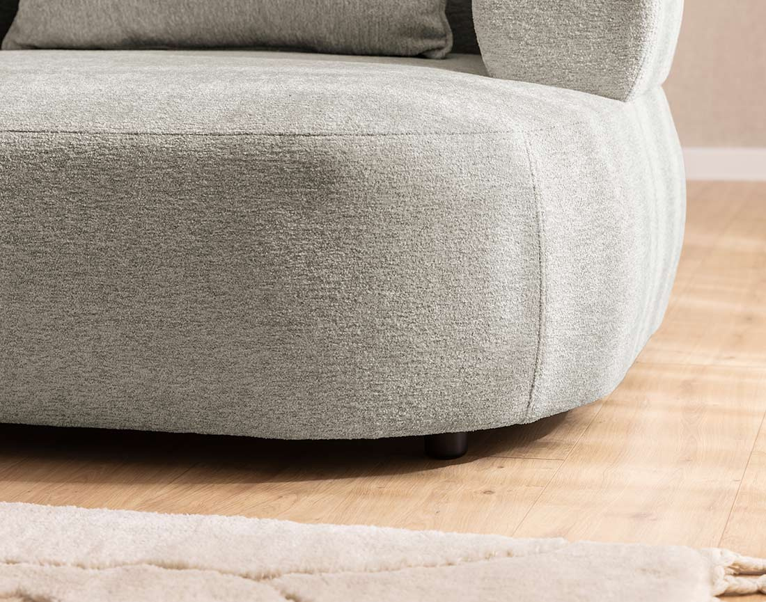 Canapé d'angle gauche 4 places en velours texturé Angela