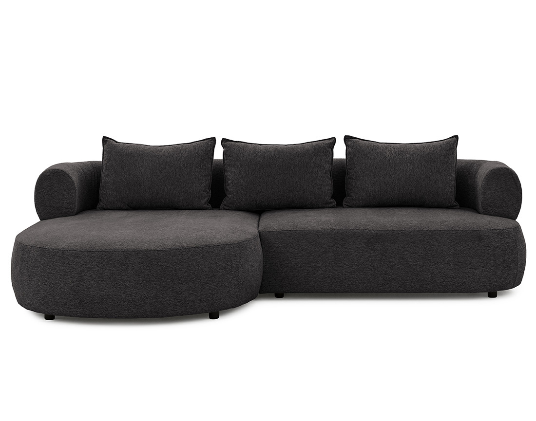 Canapé d'angle gauche 4 places en velours texturé Angela