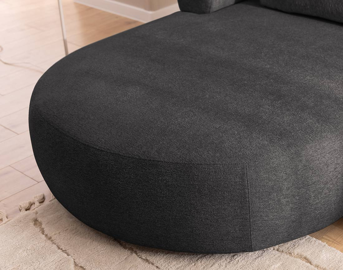 Canapé d'angle gauche 4 places en velours texturé Angela