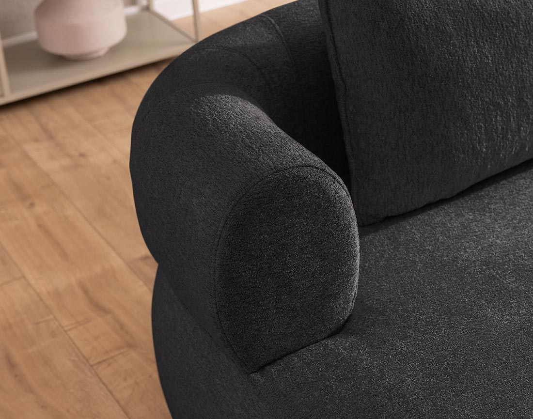 Canapé d'angle gauche 4 places en velours texturé Angela