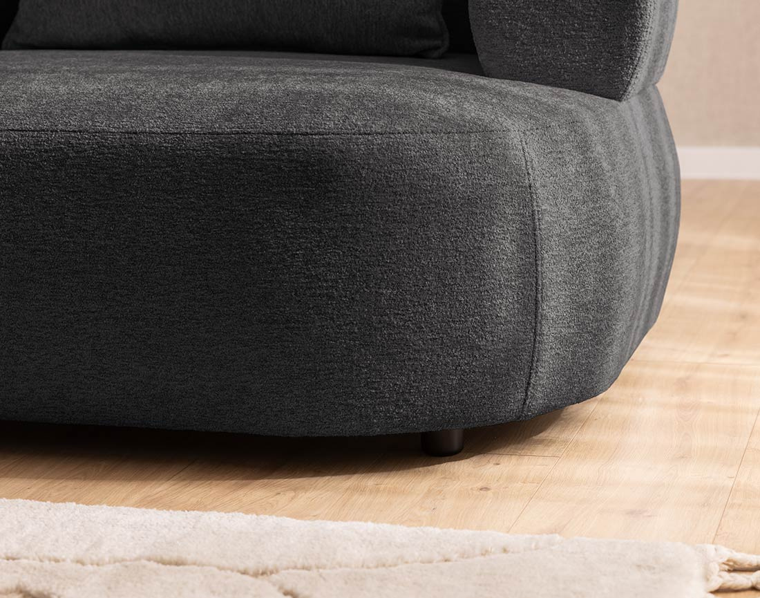 Canapé d'angle gauche 4 places en velours texturé Angela