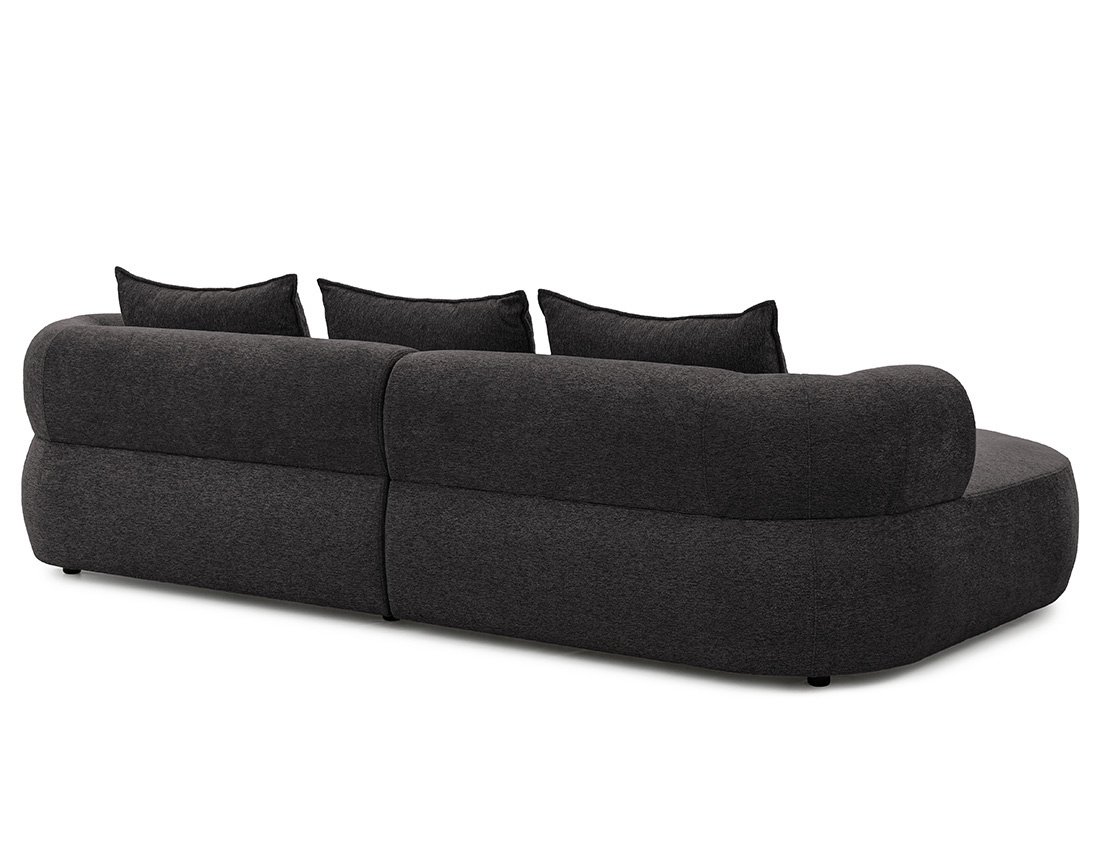 Canapé d'angle gauche 4 places en velours texturé Angela