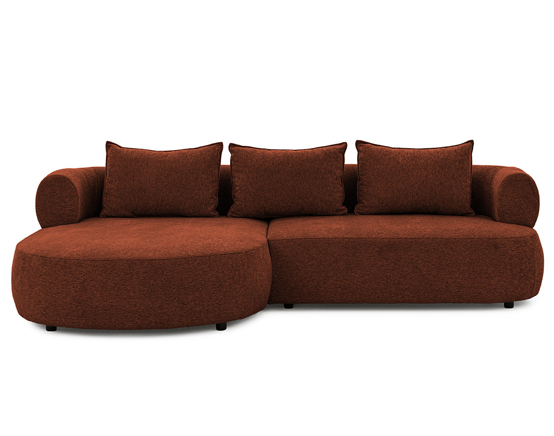 Canapé d'angle gauche 4 places en velours texturé Angela