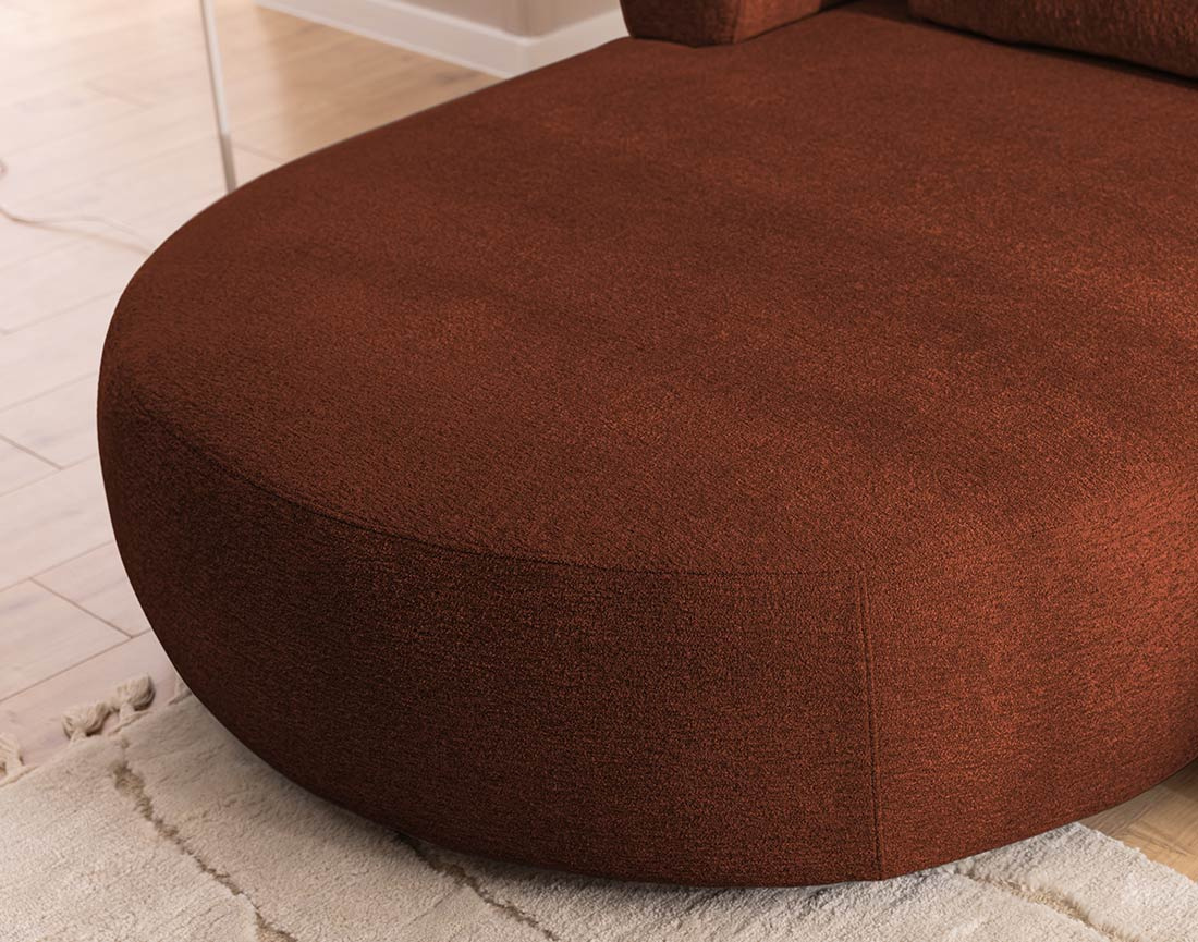 Canapé d'angle gauche 4 places en velours texturé Angela