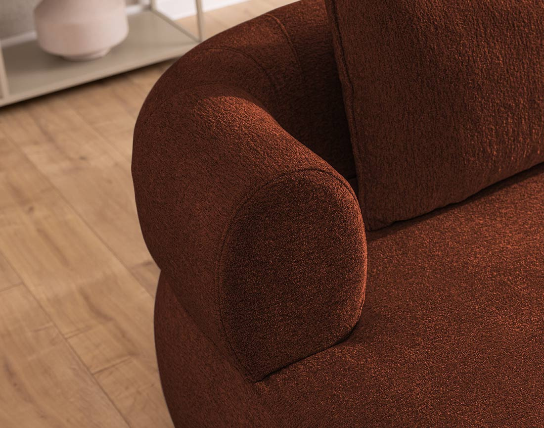 Canapé d'angle gauche 4 places en velours texturé Angela