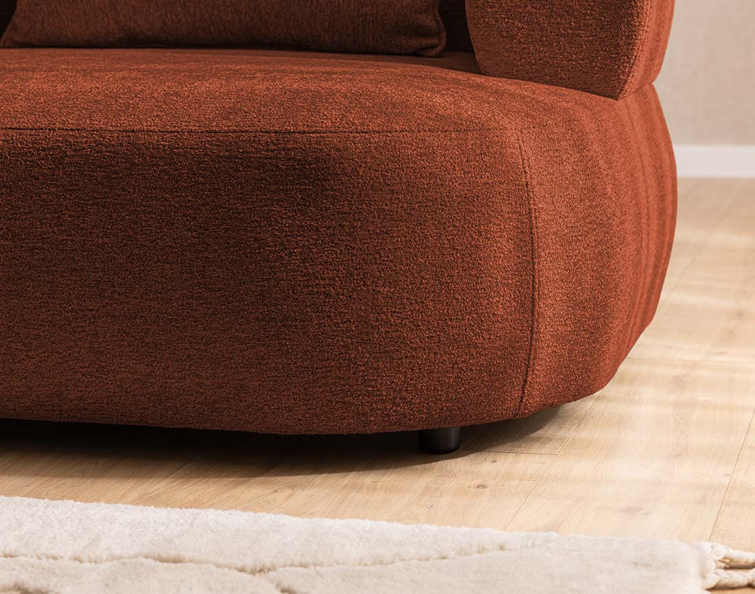 Canapé d'angle gauche 4 places en velours texturé Angela