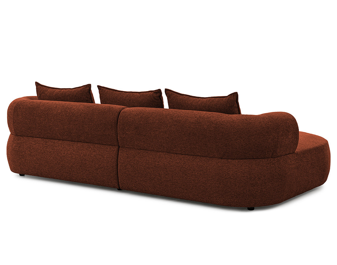 Canapé d'angle gauche 4 places en velours texturé Angela