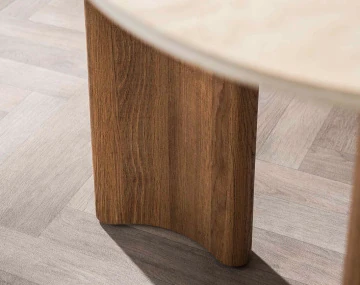 Table à manger plateau en céramique effet travertin 4 à 6 personnes Mohea