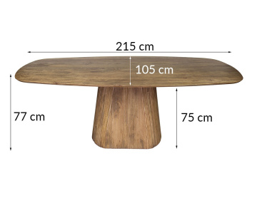 Table à manger en bois massif de manguier 6 à 8 personnes Dayo