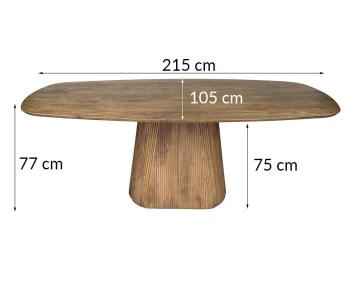 Table à manger en bois massif de manguier 6 à 8 personnes Dayo