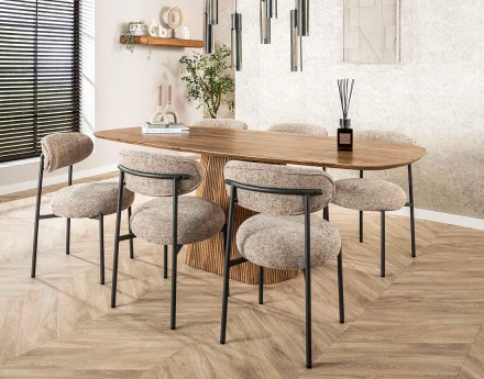 Table à manger en bois massif de manguier 6 à 8 personnes Dayo