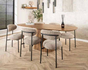 Table à manger en bois massif de manguier 6 à 8 personnes Dayo
