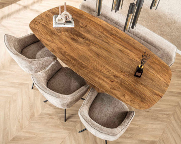 Table à manger en bois massif de manguier 6 à 8 personnes Dayo