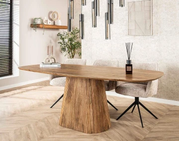 Table à manger en bois massif de manguier 6 à 8 personnes Dayo