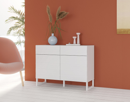 Buffet bas blanc 110 cm Sofia