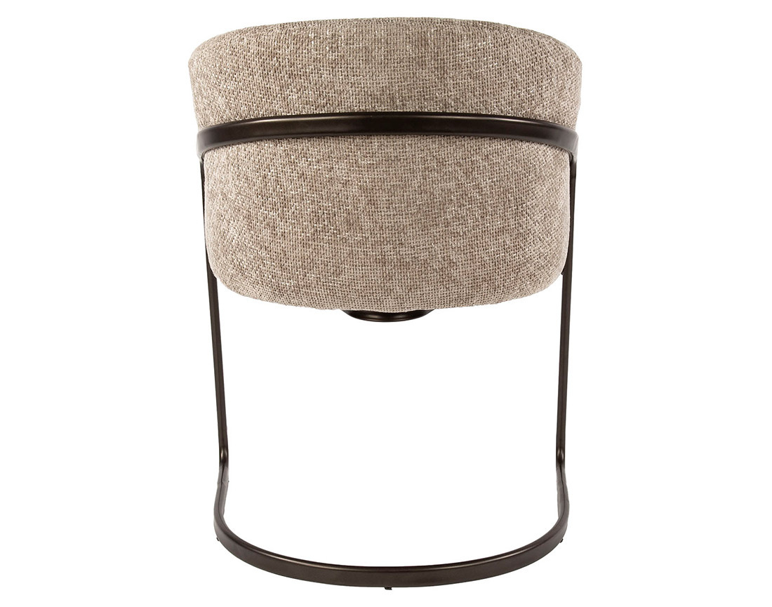 Lot de 2 chaises pieds en métal en tissu texturé Teo