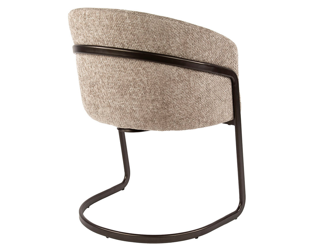 Lot de 2 chaises pieds en métal en tissu texturé Teo