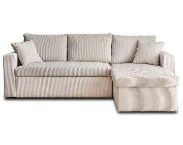 Canapé CYRUS d'angle réversible 4 places convertible coffre velours côtelé - Best Mobilier