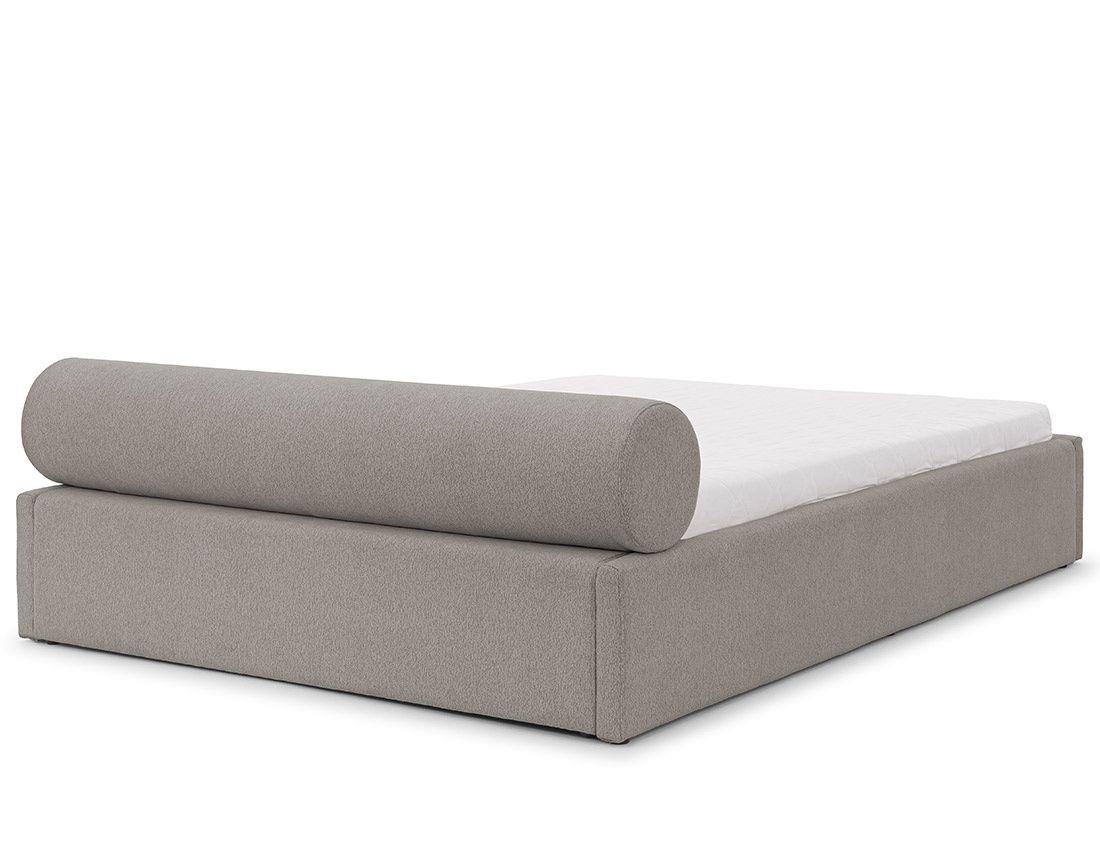 Lit coffre 140x190 cm en tissu texturé sommier inclus Billy