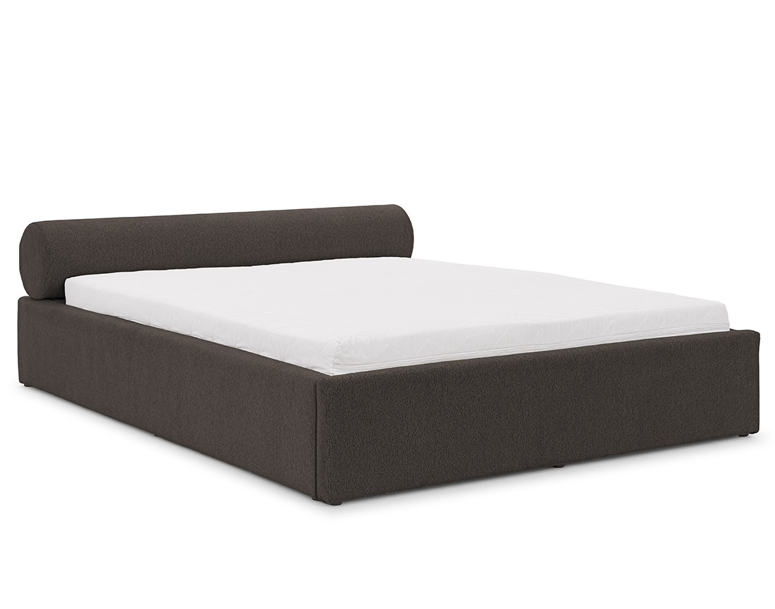 Lit coffre 160x200 cm en tissu texturé sommier inclus Billy