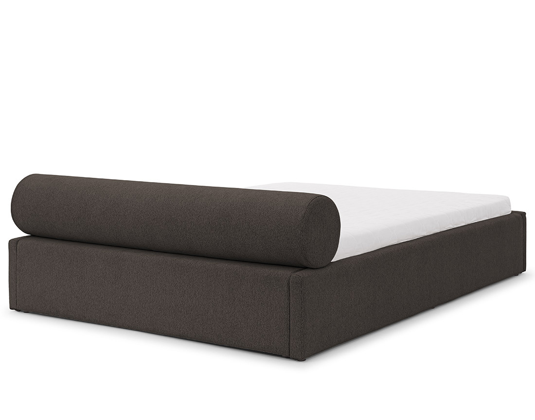 Lit coffre 160x200 cm en tissu texturé sommier inclus Billy