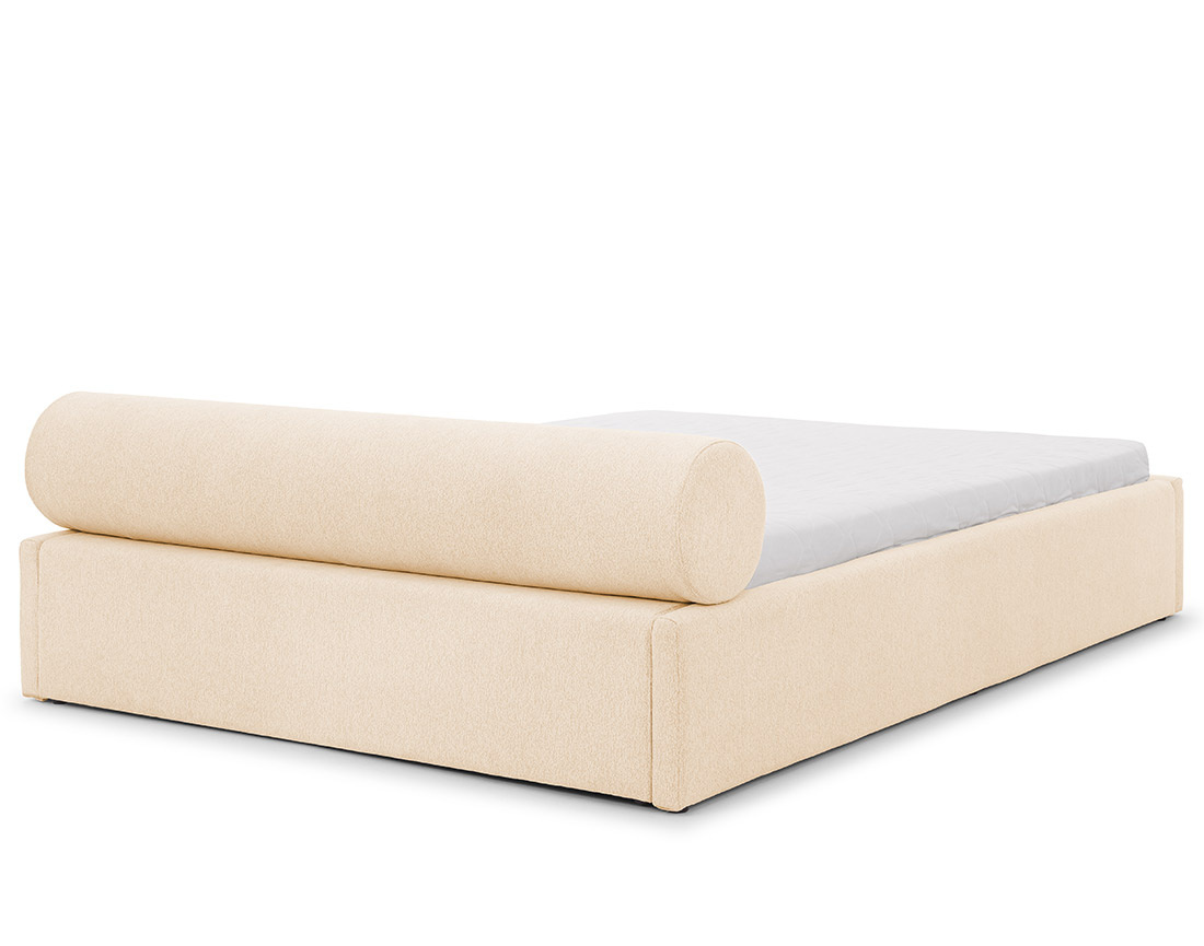 Lit coffre 160x200 cm en tissu texturé sommier inclus Billy