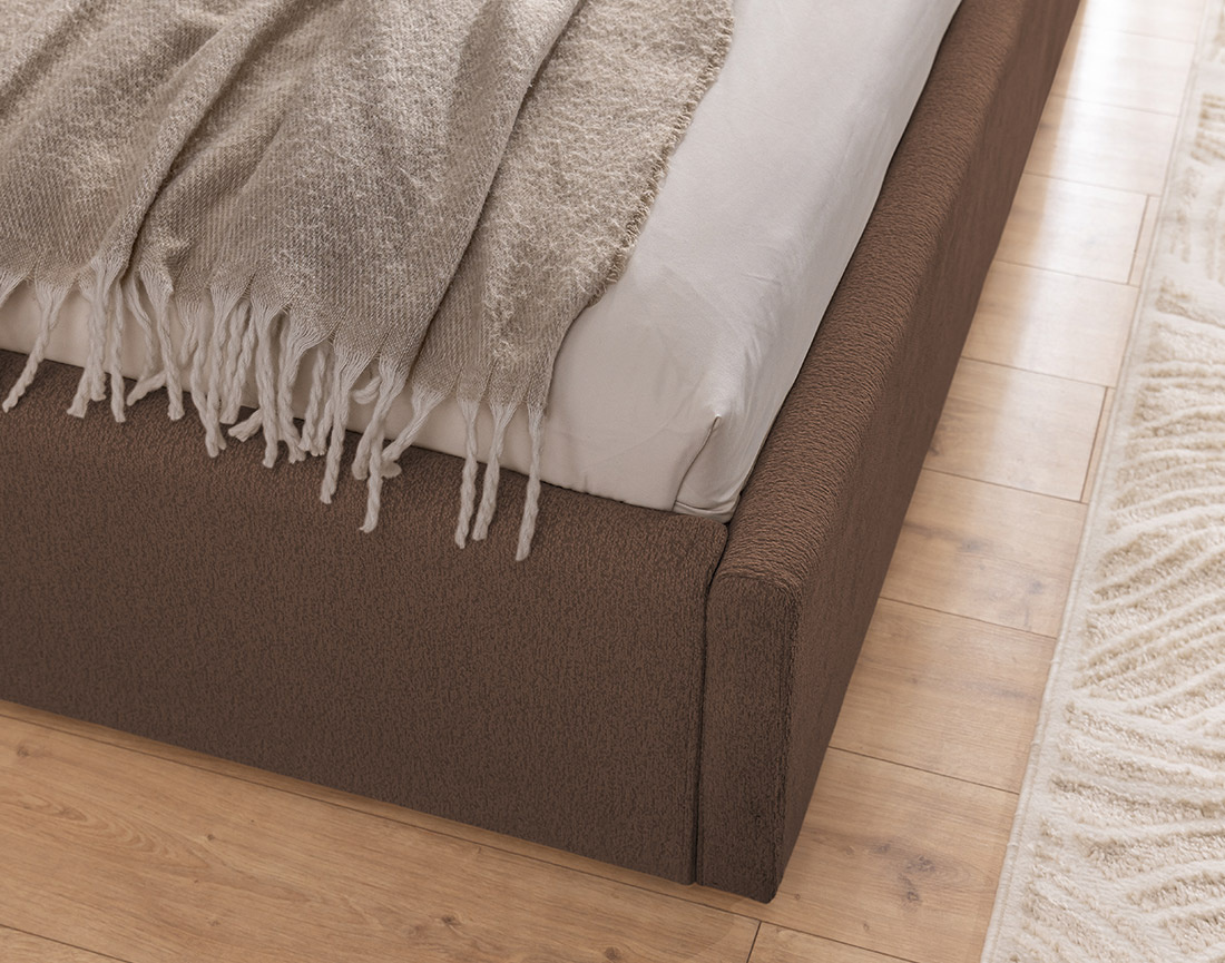 Lit coffre 160x200 cm en tissu texturé sommier inclus Billy