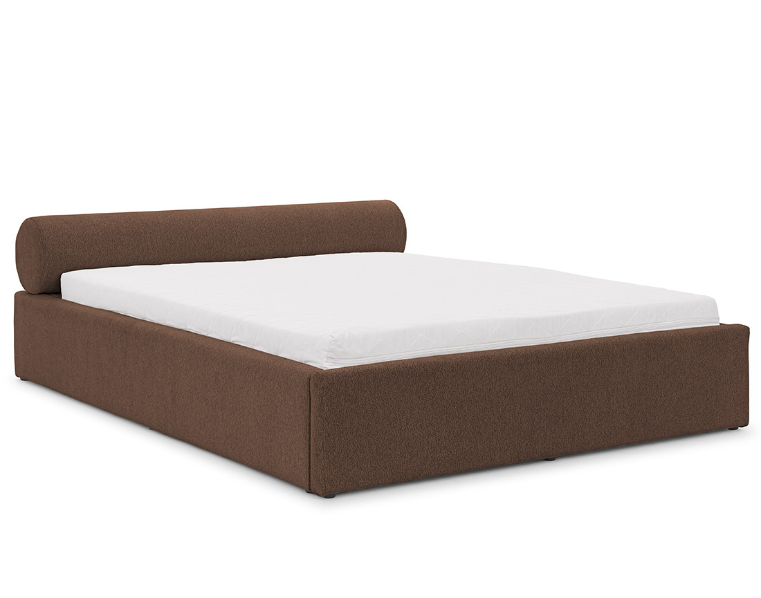 Lit coffre 160x200 cm en tissu texturé sommier inclus Billy