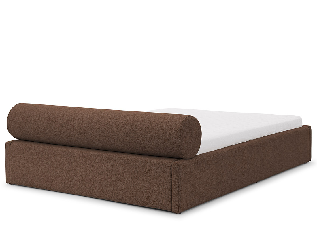 Lit coffre 160x200 cm en tissu texturé sommier inclus Billy