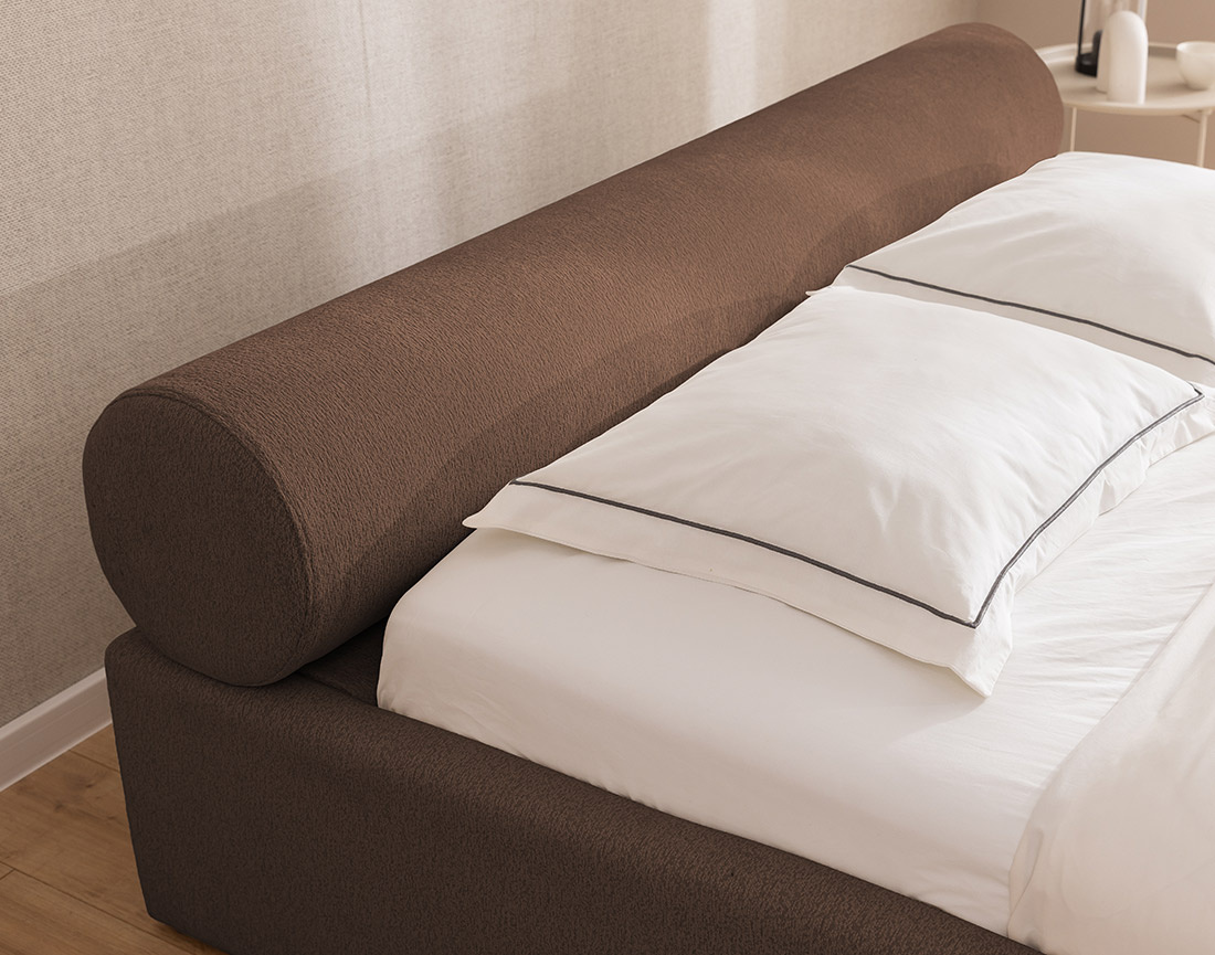 Lit coffre 160x200 cm en tissu texturé sommier inclus Billy