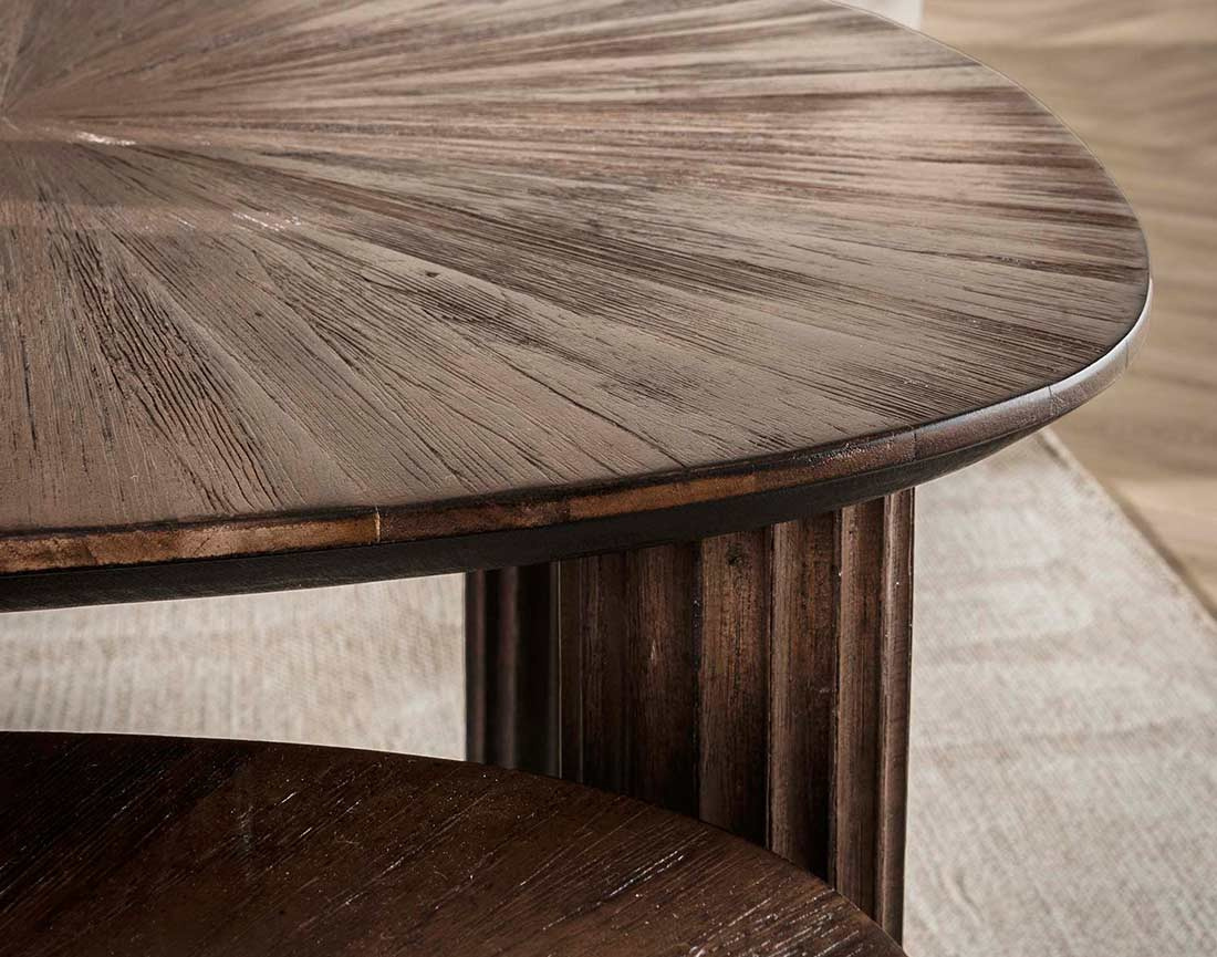 Lot de 2 tables basses gigognes en teck massif 62 et 54 cm Tania