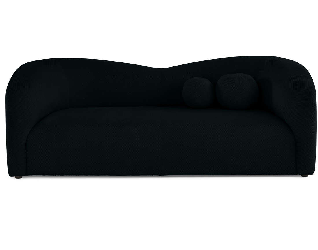 Canapé droit 3 places en velours texturé Charles