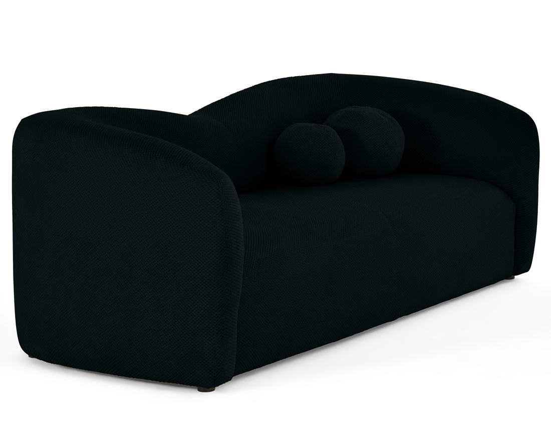 Canapé droit 3 places en velours texturé Charles