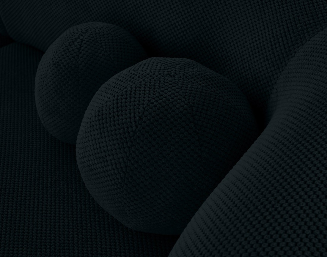 Canapé droit 3 places en velours texturé Charles