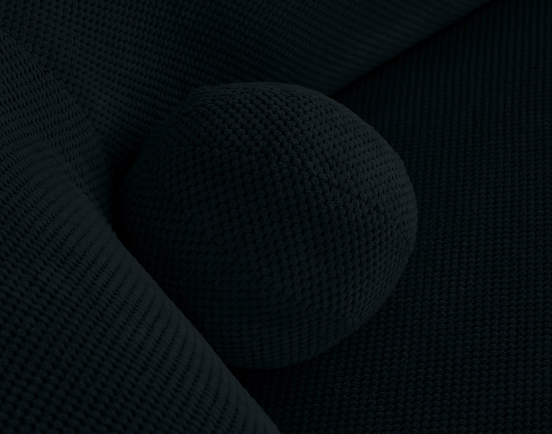 Canapé droit 4 places en velours texturé Charles