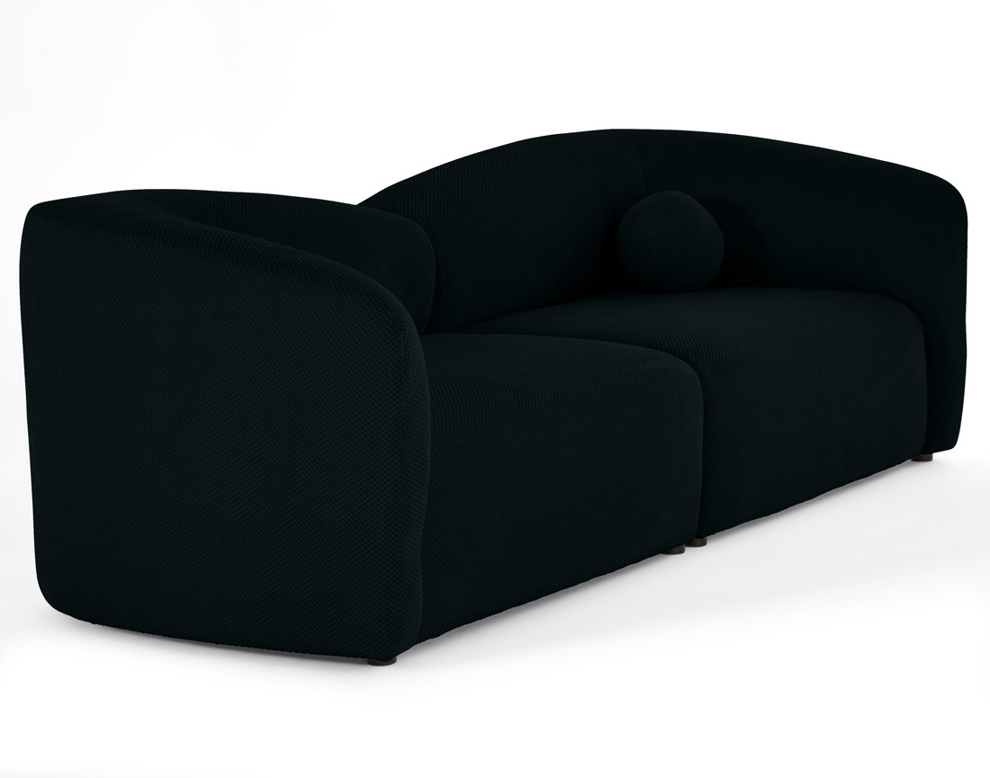 Canapé droit 4 places en velours texturé Charles