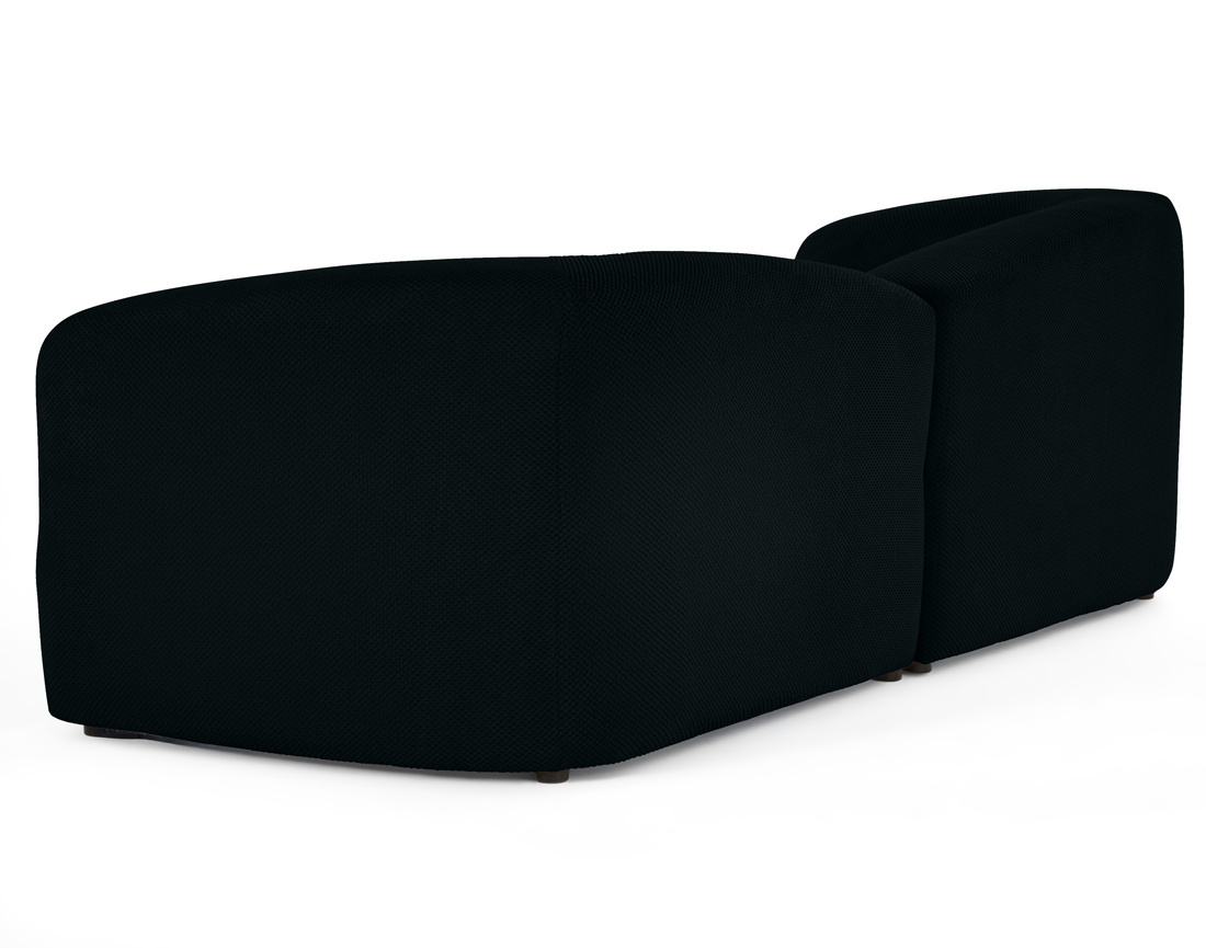 Canapé droit 4 places en velours texturé Charles