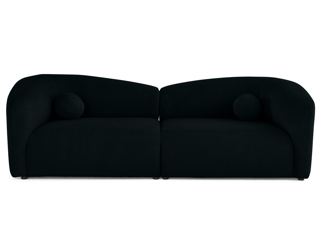 Canapé droit 4 places en velours texturé Charles