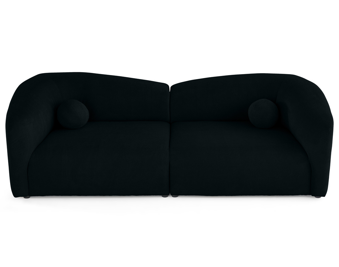 Canapé droit 4 places en velours texturé Charles