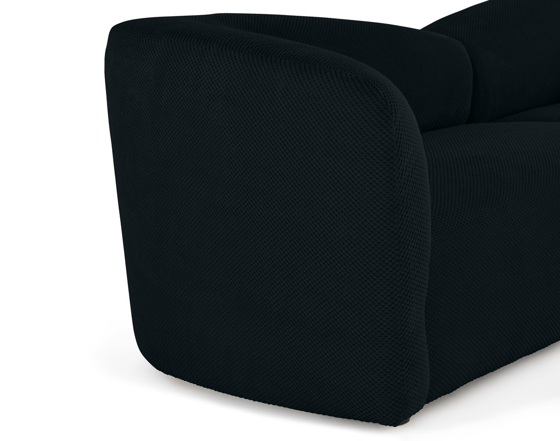 Canapé droit 4 places en velours texturé Charles