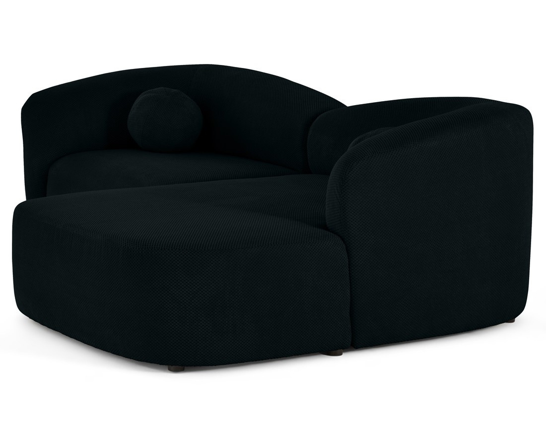 Canapé d'angle droit 4 places en velours texturé Charles